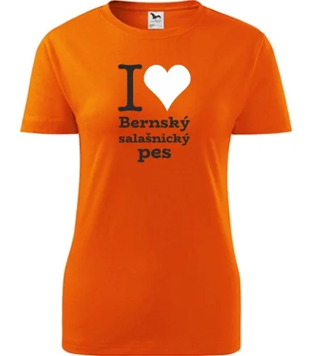 Oranžové dámské tričko I love Bernský salašnický pes