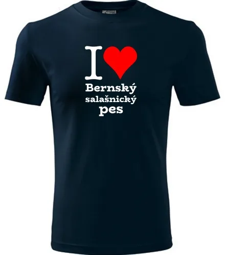 Tmavě modré dětské tričko I love Bernský salašnický pes