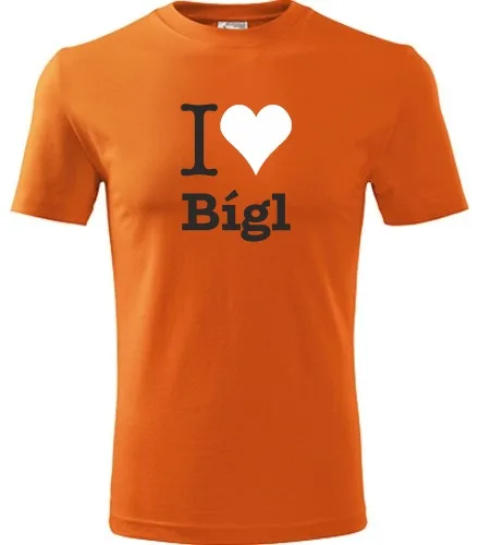 Oranžové dětské tričko I love Bígl