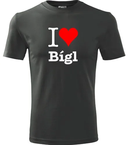 Grafitové tričko I love Bígl