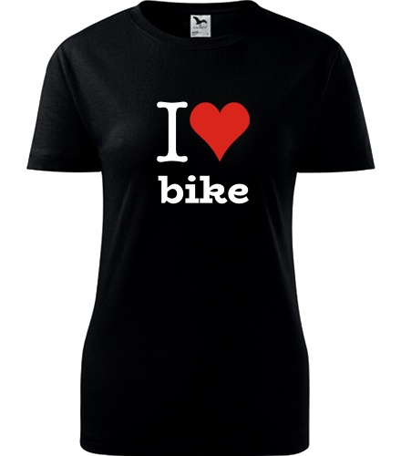 Černé dámské tričko I love bike