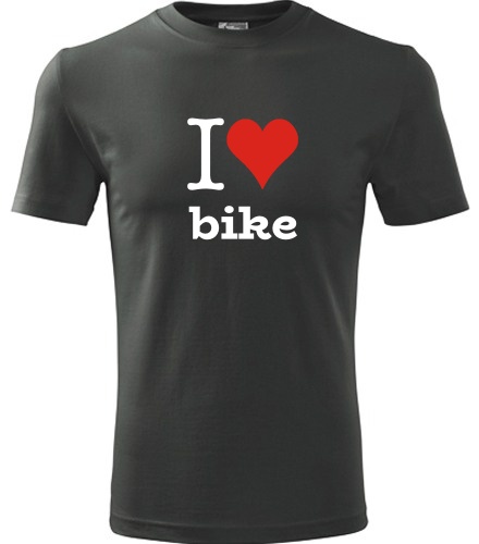 Grafitové tričko I love bike