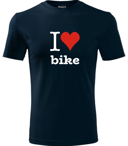 Tmavě modré tričko I love bike