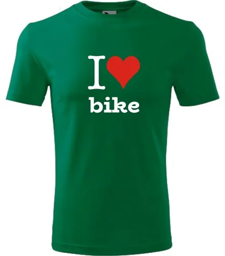 Zelené tričko I love bike