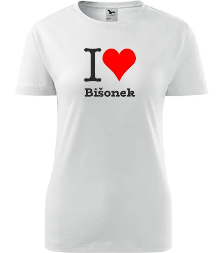 Bílé dámské tričko I love Bišonek