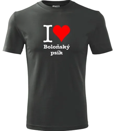 Grafitové tričko I love Boloňský psík