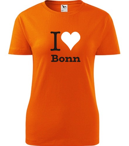 Oranžové dámské tričko I love Bonn