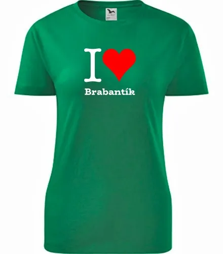 trička s potiskem Zelené dámské tričko I love Brabantík