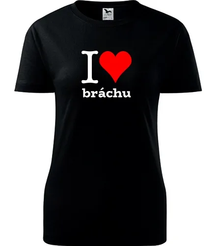 Černé dámské tričko I love bráchu