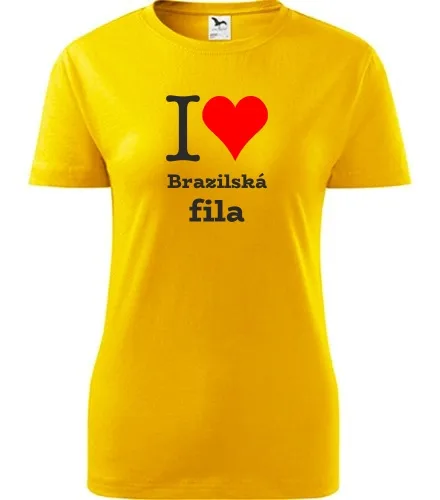 Žluté dámské tričko I love Brazilská fila
