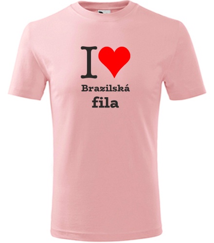 Růžové dětské tričko I love Brazilská fila