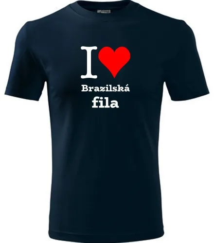 Tmavě modré dětské tričko I love Brazilská fila