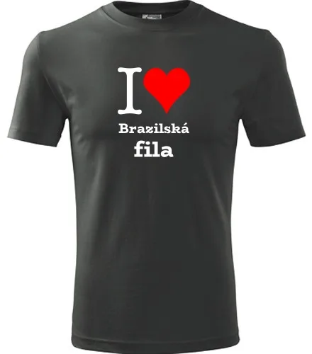 Grafitové tričko I love Brazilská fila