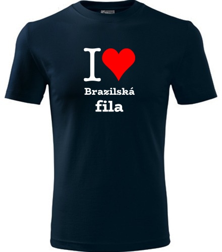 Tmavě modré tričko I love Brazilská fila