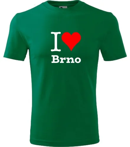 Zelené tričko I love Brno 