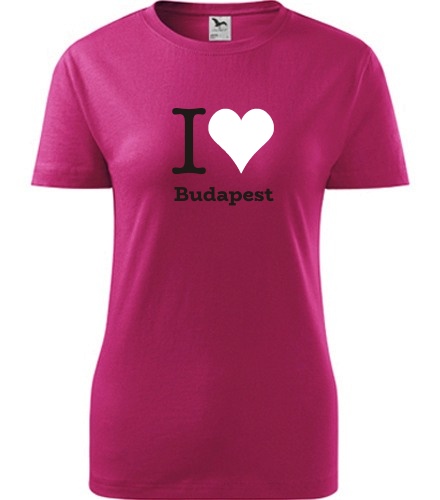Purpurové dámské tričko I love Budapest