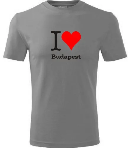 Šedé tričko I love Budapest