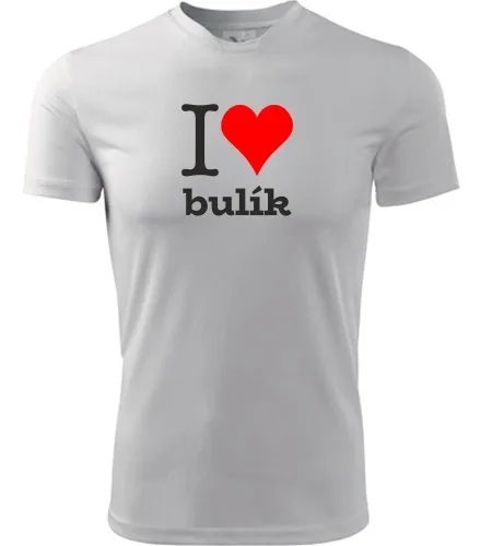 Bílé dětské tričko I love bulík