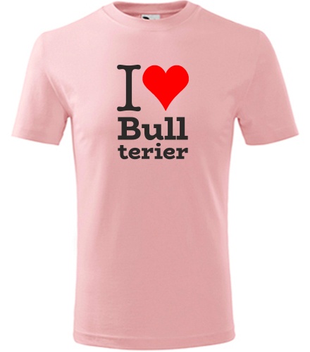 Růžové dětské tričko I love Bullterier