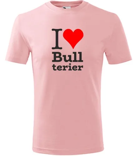 Růžové dětské tričko I love Bullterier