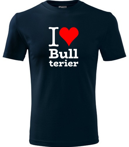 Tmavě modré dětské tričko I love Bullterier