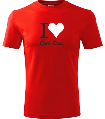 Červené dětské tričko I love Čau Čau