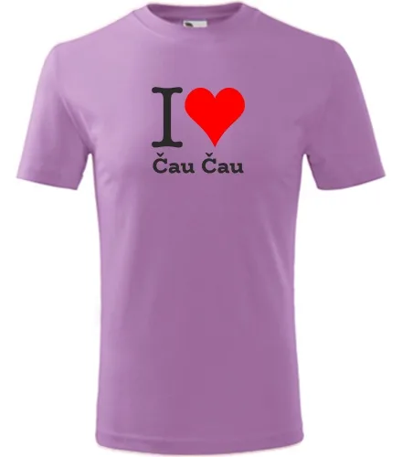 Fialové dětské tričko I love Čau Čau