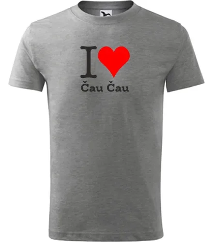 Šedé dětské tričko I love Čau Čau