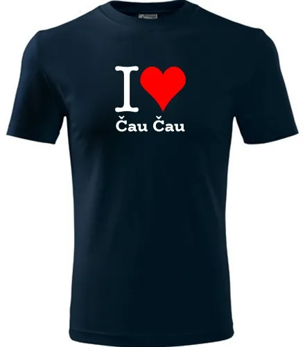 Tmavě modré dětské tričko I love Čau Čau