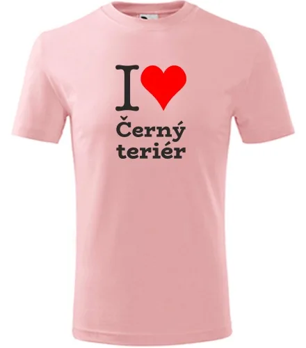 Růžové dětské tričko I love Černý teriér