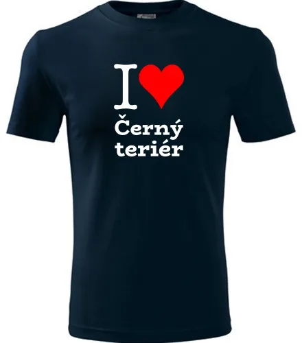 Tmavě modré dětské tričko I love Černý teriér