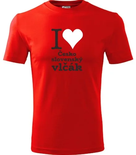 Červené dětské tričko I love Československý vlčák