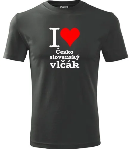 Grafitové tričko I love Československý vlčák