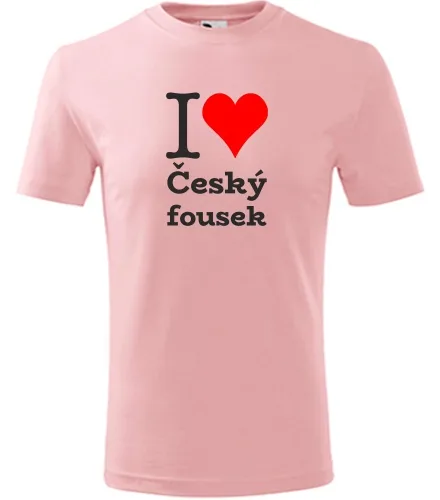 Růžové dětské tričko I love Český fousek