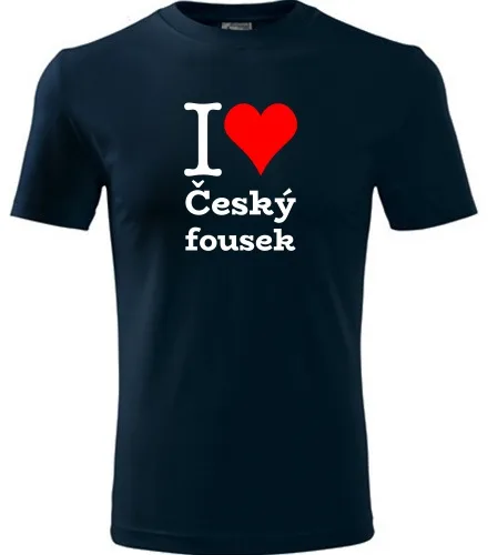 Tmavě modré dětské tričko I love Český fousek