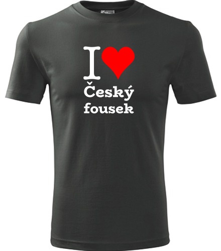Grafitové tričko I love Český fousek
