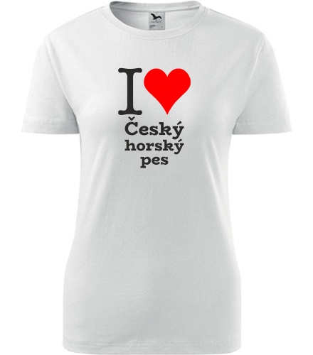 Bílé dámské tričko I love Český horský pes
