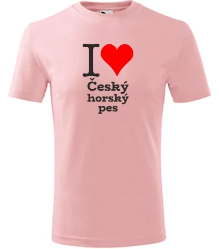 Růžové dětské tričko I love Český horský pes