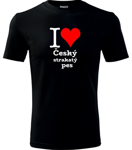 Černé dětské tričko I love Český strakatý pes