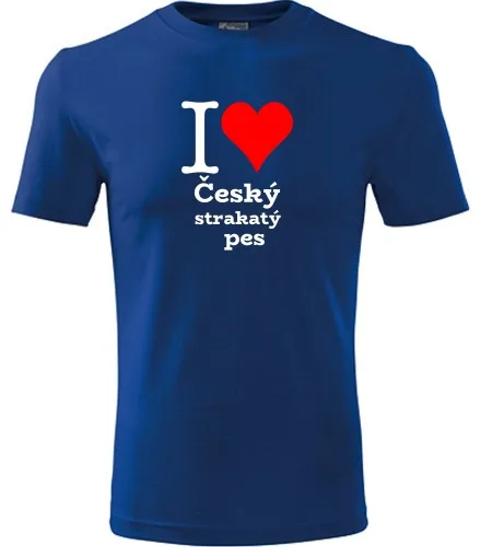 Modré dětské tričko I love Český strakatý pes