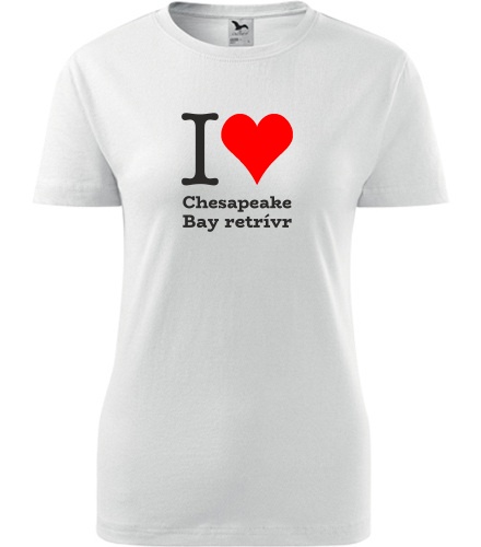 Bílé dámské tričko I love Chesapeake Bay retrívr
