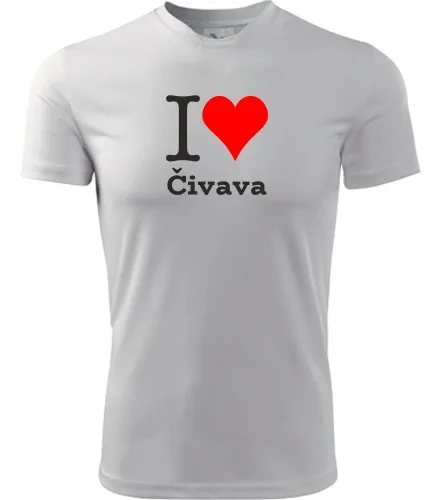 Bílé dětské tričko I love Čivava