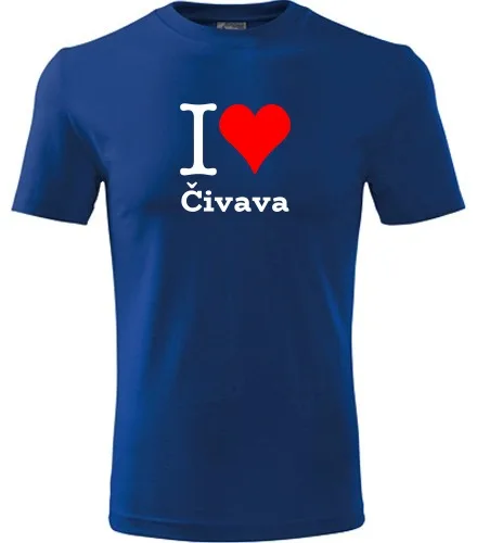 Modré dětské tričko I love Čivava