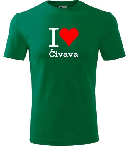 Zelené dětské tričko I love Čivava