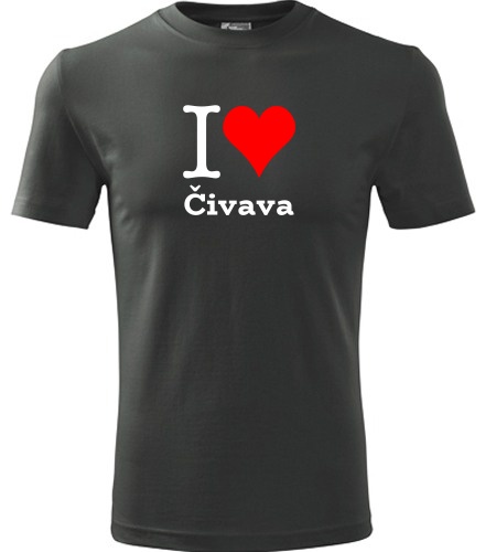 Grafitové tričko I love Čivava
