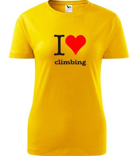 Žluté dámské tričko I love climbing