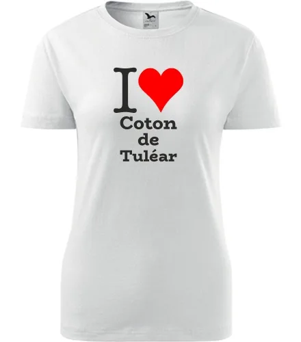Bílé dámské tričko I love Coton de Tuléar