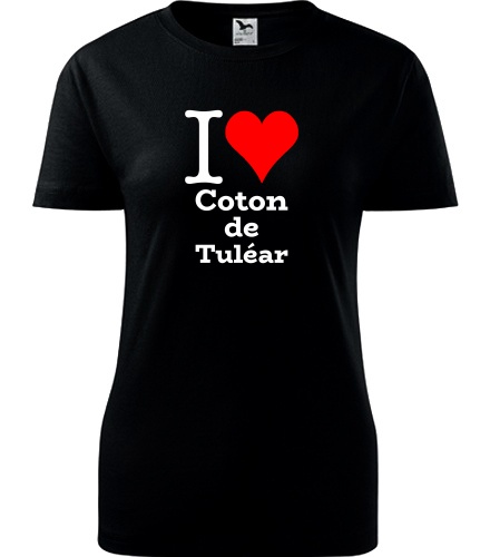Černé dámské tričko I love Coton de Tuléar