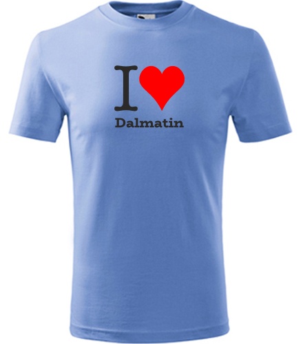 Světle modré dětské tričko I love Dalmatin