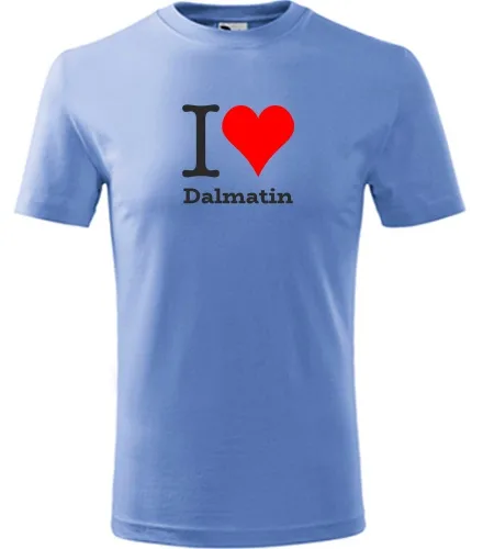 Světle modré dětské tričko I love Dalmatin